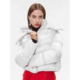 Patrizia Pepe Пухено яке 2O0050/A9M0-W356 Бял Regular Fit