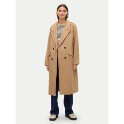 Vero Moda Вълнено палто Harper 10320446 Бежов Regular Fit