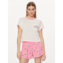 United Colors Of Benetton Тениска на пижама 30963M05O Екрю Regular Fit