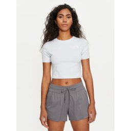 The North Face Тишърт NF0A55AO Светлосиньо Cropped Fit
