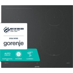 Индукционен плот за вграждане с вграден Gorenje GI6433SRWF, 4 зони за готвене, 60 см, Сензорно управление, Черен