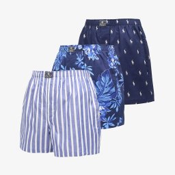 Боксерки Ralph Lauren Open Boxer-3 Pack Boxer Blue S