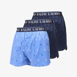 Боксерки Ralph Lauren Stretch Cotton Three Slim Fit Boxers 3-Pack Blue S