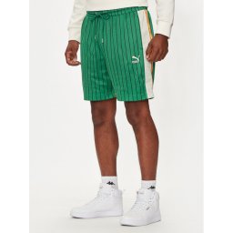 Puma Спортни шорти T7 624394 Зелен Relaxed Fit