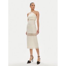 Patrizia Pepe Лятна рокля 2A2729/A268-W362 Екрю Slim Fit