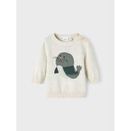 NAME IT Пуловер 13209866 Сив Regular Fit