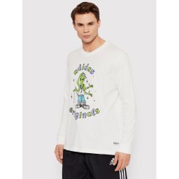 adidas Тениска с дълъг ръкав Stoked Alien HC7142 Бял Regular Fit