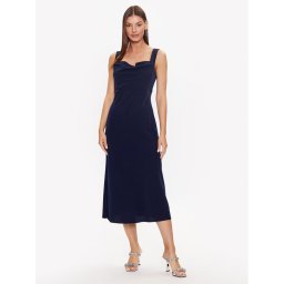 DKNY Коктейлна рокля Cowl Neck Sleeveless DD3C3620 Тъмносин Regular Fit