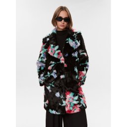 Guess Кожено палто Magda W2BL71 WF1K0 Черен Regular Fit