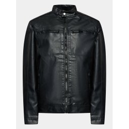 Brave Soul Яке от имитация на кожа MJK-JONES Черен Regular Fit