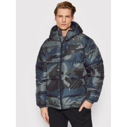 adidas Пухено яке Camo H13566 Зелен Regular Fit