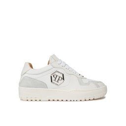 PHILIPP PLEIN Сникърси Mix Leather Lo Top Sneakers SADS USC0545 PLE010N 01 Бял