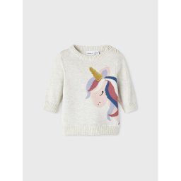NAME IT Пуловер 13211981 Сив Regular Fit