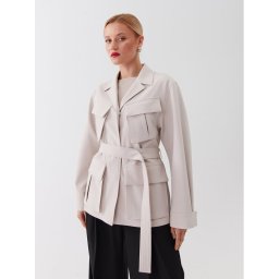 Calvin Klein Преходно палто K20K205882 Екрю Regular Fit