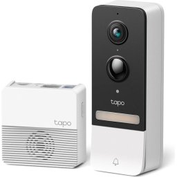 Видео звънец за врата Tapo D230S1, 2.4Ghz, 2K 5MP, Color Night Vision, акум.батерии, microSD