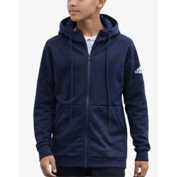 ADIDAS Stack Logo On Left Sleeve Hoodie Blue