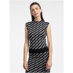 Orsay White/Black Women's Patterned Sweater Top - Women's