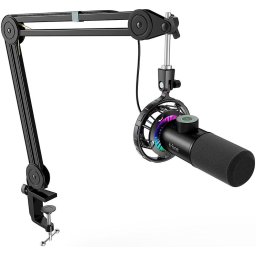 Микрофон със стойка FIFINE T658 Dynamic RGB - Black