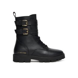 Tommy Hilfiger Зимни обувки Biker Laceup FW0FW08986 Черен