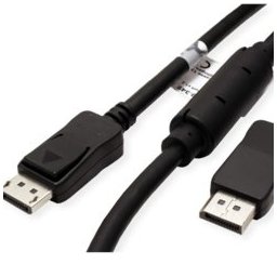 Кабел Roline 14.99.3496, от DisplayPort(м) към DisplayPort(м), 3840x2160 @60Hz, 20m, черен
