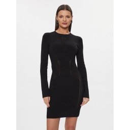 Patrizia Pepe Плетена рокля 8A1295/K7I5-K103 Черен Slim Fit