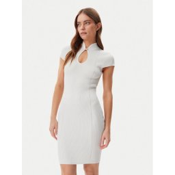 Guess Плетена рокля W5GK46 Z3L10 Екрю Slim Fit