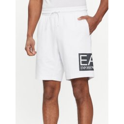 EA7 Emporio Armani Спортни шорти 3DPS63 PJ05Z 1100 Бял Regular Fit