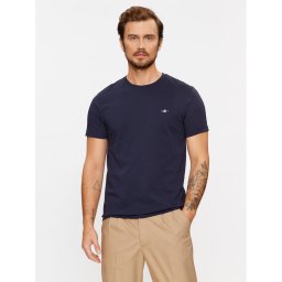 Gant Тишърт Shield 2003185 Тъмносин Slim Fit