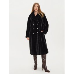MAX&Co. Кожено палто 2428456012200 Черен Regular Fit