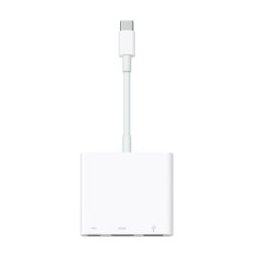 Преходник Apple MUF82ZM/A, от USB C(м) към USB C(ж)/USB A(ж)/HDMI(ж), бял