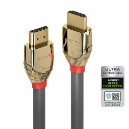 Кабел Lindy 37603, от HDMI(м) към HDMI(м), 3m, сив, 10K@120Hz, позлатени конектори