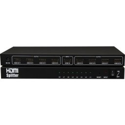 Сплитер DeTech HDMI(ж) към 8x HDMI(ж), до 1080p (1920 x 1080), скорост до 10.2Gbps
