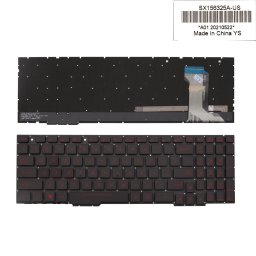 Клавиатура за лаптоп Asus, съвместима със серия ROG Strix GL553 GL553VD GL553VE, черна, без рамка, малък Enter, с подсветка