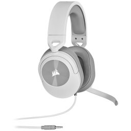 Слушалки Corsair HS55 Stereo White (CA-9011261-EU), микрофон, гейминг, Discord Certified, AUX, бели