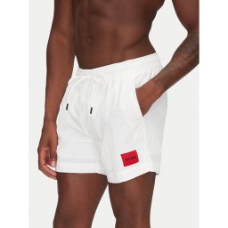 HUGO Плувни шорти Dominica 50493450 Бял Regular Fit