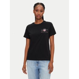 Gant Тишърт Bisiklet Yaka 4200277 Черен Regular Fit