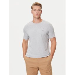 Gant Тишърт Shield 2003184 Сив Regular Fit
