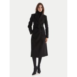 Patrizia Pepe Вълнено палто 2O0195 A171 Черен Regular Fit