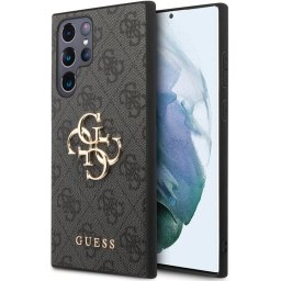 Гръб Guess PU 4G Metal Logo Case за Samsung Galaxy S24 Ultra - Сив