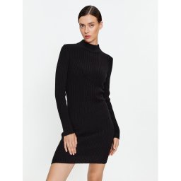 MICHAEL Michael Kors Плетена рокля MF381U46V1 Черен Slim Fit