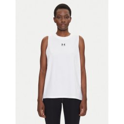Under Armour Тениска от техническо трико Rival Muscle 1383659 Бял Regular Fit