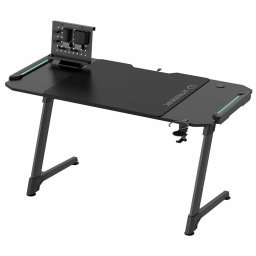 Компютърно бюро Ultradesk Space XXL V2, 144 x 70 x 76 cm, отделение за кабели, поставка за слушалки и чаша, LED RGB, регулируеми крачета, черно