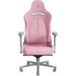Геймърски стол Razer Enki (RZ38-03720200-R3G1), до 136kg, еко кожа, метална рамка, регулируеми подлакътници, вградена метална извивка, розов