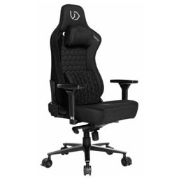 Геймърски стол Ultradesk Throne Black, до 140kg, алуминиева база, метална рамка, възглавници, механизъм за регулиране, газ лифт клас 4, черен