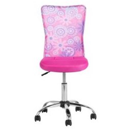Детски стол Carmen 7022-1 LUX, мрежа, газов амортисьор, хромирана база, коригиране на височина, розов