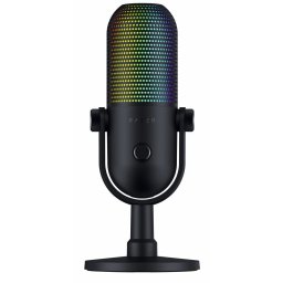 Микрофон Razer Seiren V3 Chroma (RZ19-05060100-R3M1), USB, със стойка, 20Нz~20kНz, цифров ограничител на усилване, Razer Chroma RGB подсветка, черен