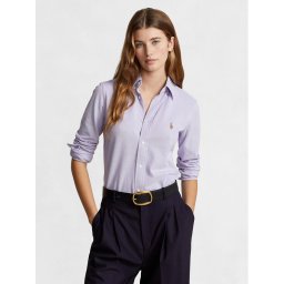 Polo Ralph Lauren Риза Ls Knt Ox St 211924258001 Виолетов Slim Fit