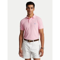 Polo Ralph Lauren Тениска с яка и копчета Core Replen 710782592 Розов Custom Slim Fit