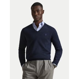 Polo Ralph Lauren Пуловер Ls Sf Vn Pp 710670789004 Тъмносин Slim Fit