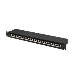Lanberg patch panel 24 port 1U 19" CAT.6a ftp with cable organizer shielded